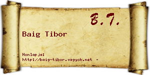 Baig Tibor névjegykártya